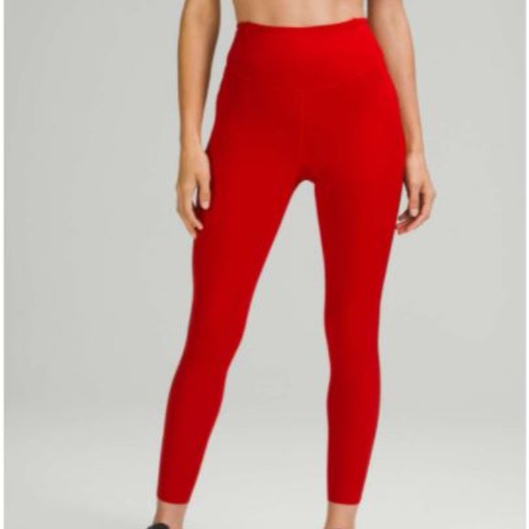 lululemon athletica Pants - Lululemon Base Pace High-Rise Tight 25" Dark Red Size 4